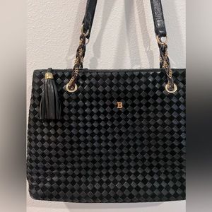 Bally Black Leather Tote Handbag Authentic